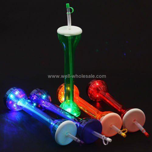 LED Yard Cup,Flashing Straw Bottle