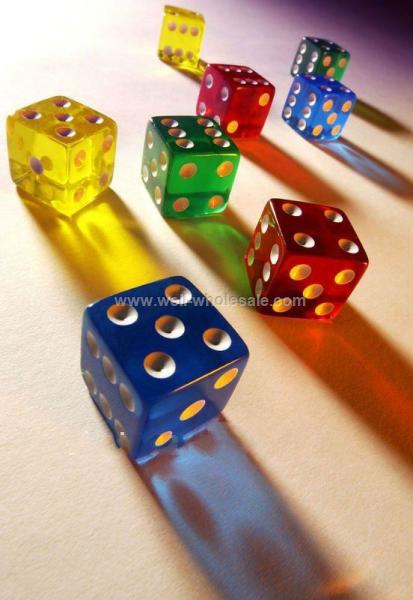 Colorful Acrylic gambling Dice 22mm large dice