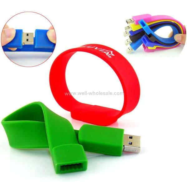 Colorful Silicone Wristband usb flash drive