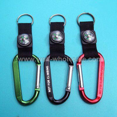 Keychain compass carabiner