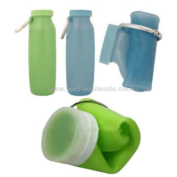 Roll up Collapsible Foldable Travel Silicone Water Bottle