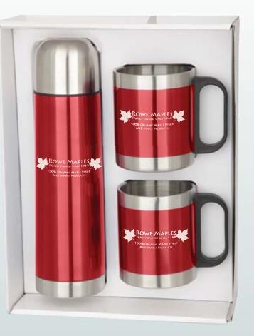Stainless Steel and Plastic Flask And Cup Travel Set