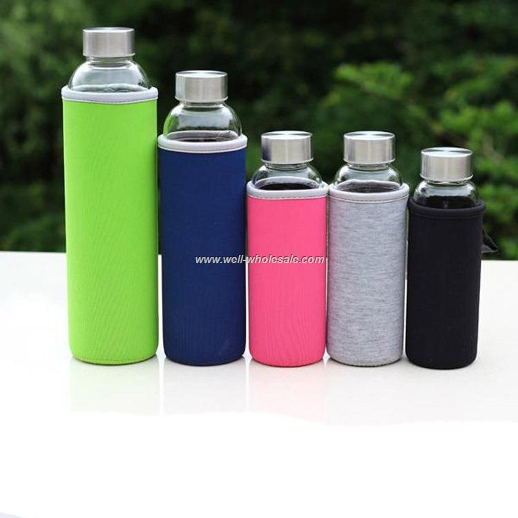 portable glass water bottle with sleeve