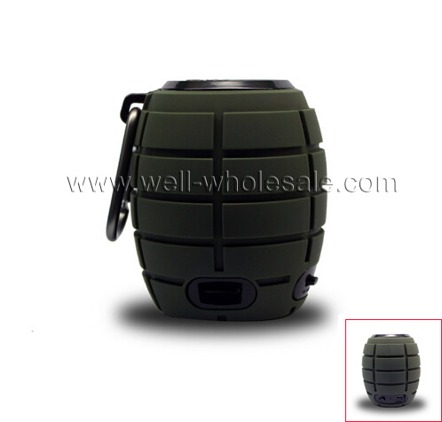 Bluetooth portable grenade speaker with carabiner