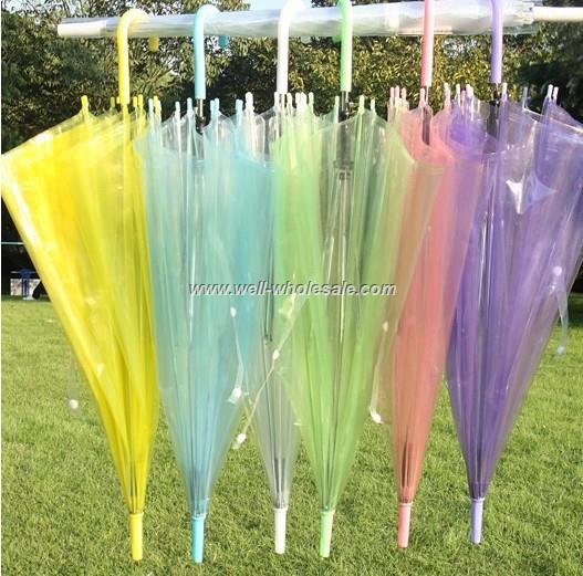 plastic straight umbrella transparent