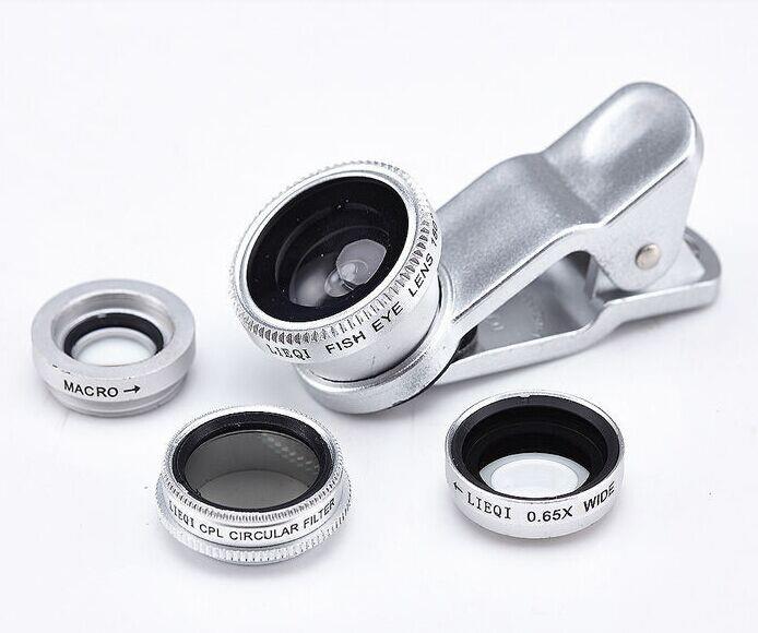 Multifunction 4 in 1 CPL filter 0.65x wide angle +macro +fisheye camera lens for apple 6 Polarized lens with factory