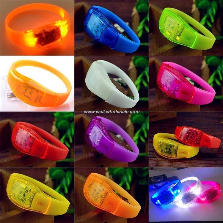 LED flashing sound activation bracelet silicone rfid remote controlled LED bracelet