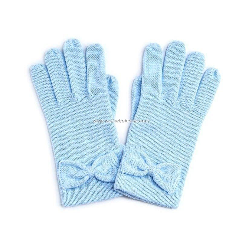 Cute skyblue bow gloves