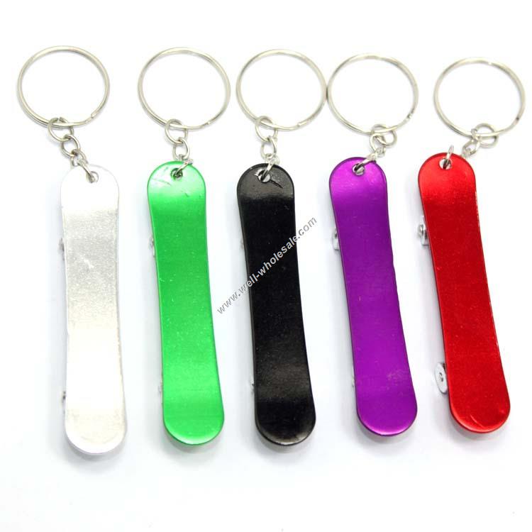 Snowboard Shaped Bottle Opener Keychains