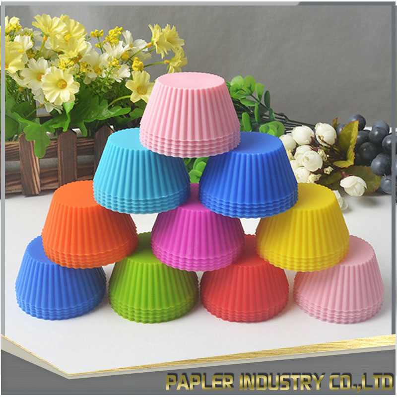 Reusable Non-stick Silicone Baking Cups Round dessert cups Cupcake Liners