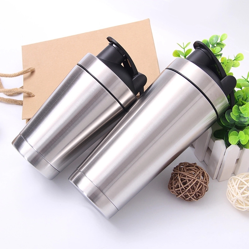 custom stainless steel insulated sport protein shaker bottle