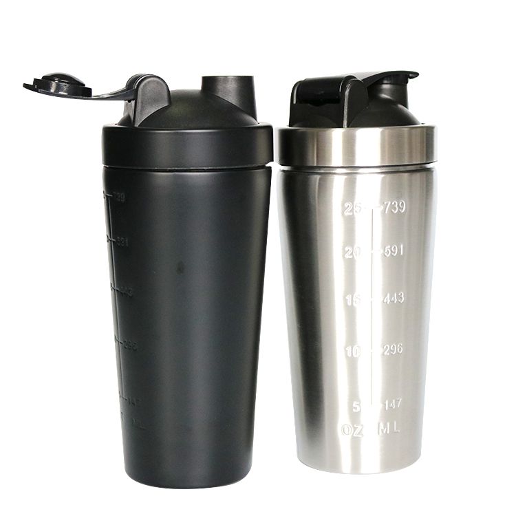 stainless steel protein blender shaker bottle