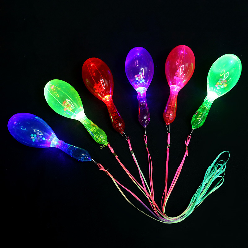 LED Blinking Maracas Light up Sand Hammer Dazzling Toys