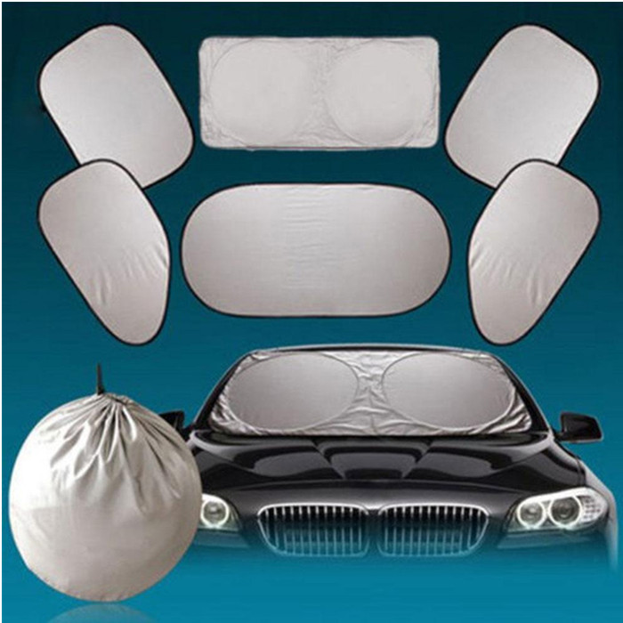 6pcs packed car sunshade set polyester nylon car window sunshade