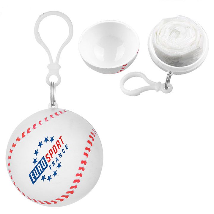 Disposable Raincoat Ball Rain Poncho In Baseball Shape Case