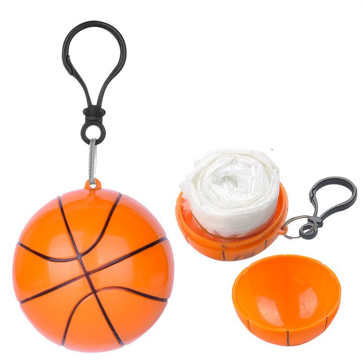 Disposable Raincoat Ball Rain Poncho In Basketball Shape Case