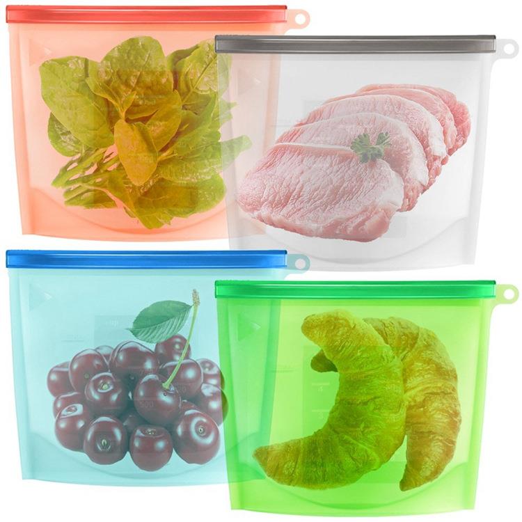 Wholesale 1500ml large fda silicone reusable food safe storage bag