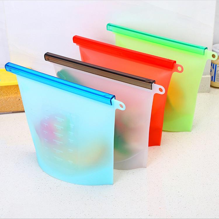 Custom 1000ML reusable silicone food storage bag