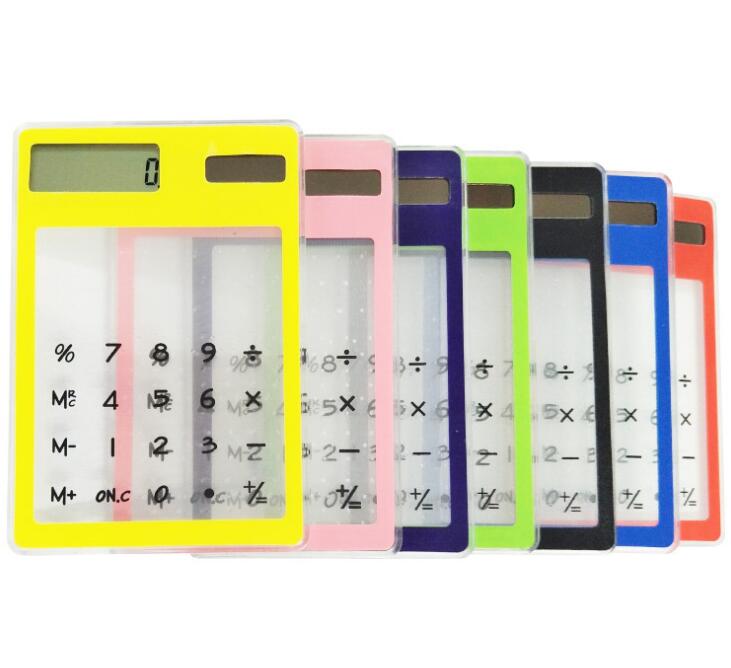 New Small Gift Solar Calculator Ultra-thin Transparent Touch-screen Calculator For Promotion