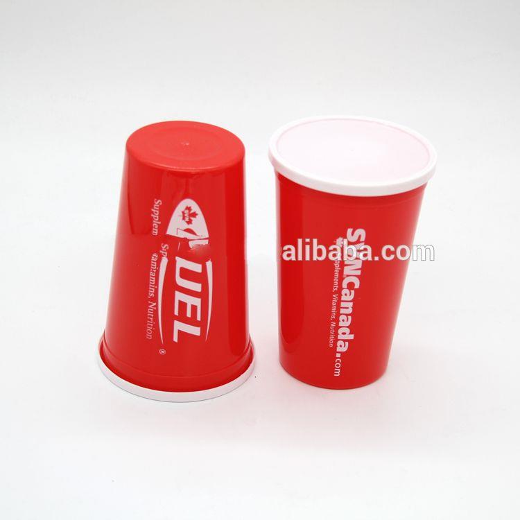 Promotional Custom Logo Plastic Stadium Cup with Lids