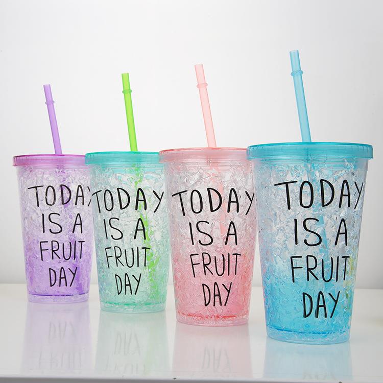 New Style Food Grade Double Wall 450ML Cute Bear Crushed Ice Freezer Gel Plastic PS Straw Cup New Style Food Grade Double Wall 450ML Cute Bear Crushed Ice Freezer Gel Plastic PS Straw Cup