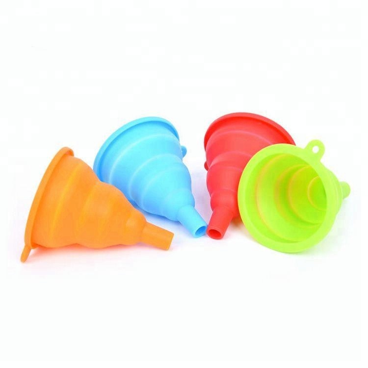 colorful silicone rubber foldable funnel