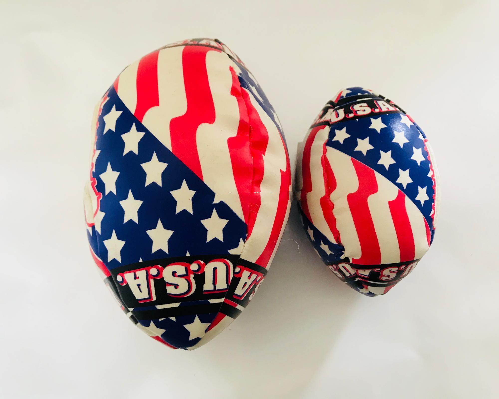 soft and leather american flag style football shape juggling ball kickball toys