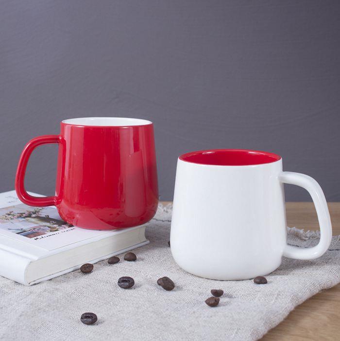 Wholesale Cheap 12oz Red Elegant Coffee Mugs Custom Logo Blank Red Mugs Cup