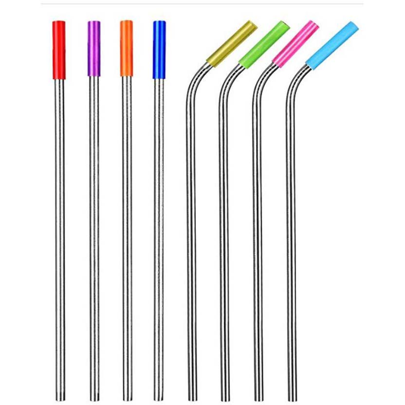 Stainless Steel Reusable Straw with Food-Grade Soft Silicone Tips Eco-Friendly straws