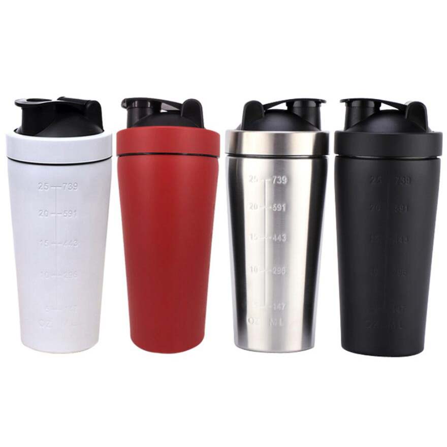 Wholesale Single wall Protein Shaker Bottle stainless steel with blender mixing net