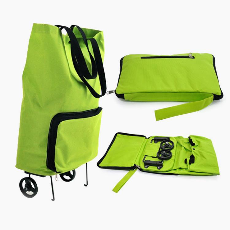 Polyester Reusable Foldable Nylon Custom Trolley Wheel Shopping Bag