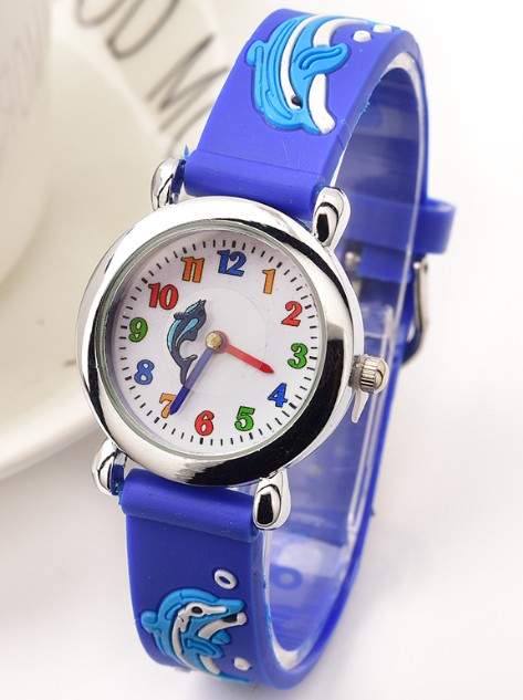 Rubber Strap Lovely 3D Cartoon kids watch for Girls Boys Wrist Watch