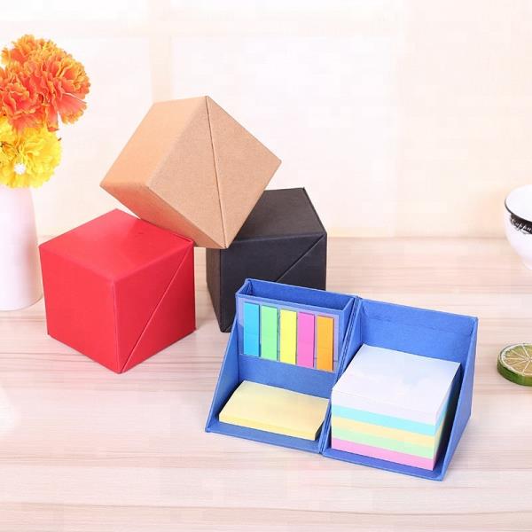 Eco-friendly foldable square cube memo, high quality sticky note set box