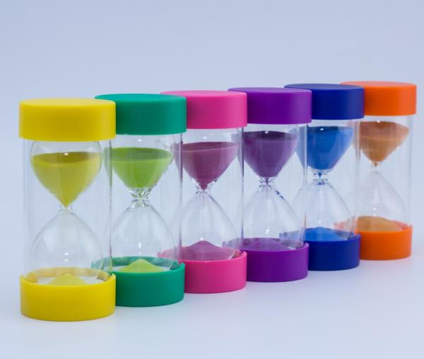 Colorful sand timer glass sand timer hourglass with end cap