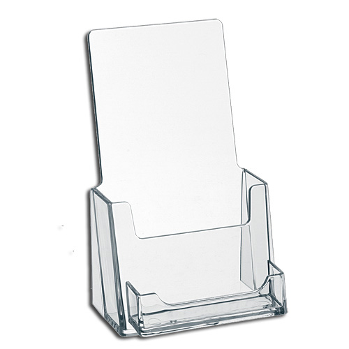 Custom Clear Acrylic Greeting Card Display Rack Plexiglass Lucite Tabletop Brochure Display Holder