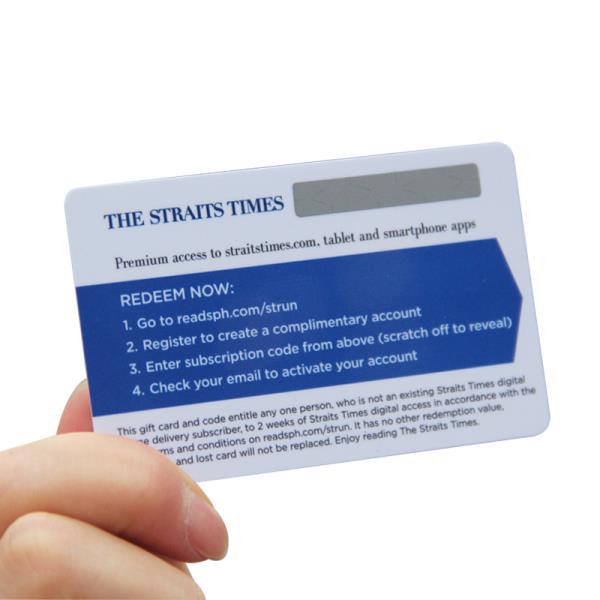 PVC Plastic Calling Card Scratch Recharge Prepaid Card