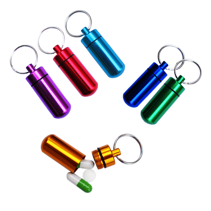 Aluminum Portable Small Pill/Medecine keychain