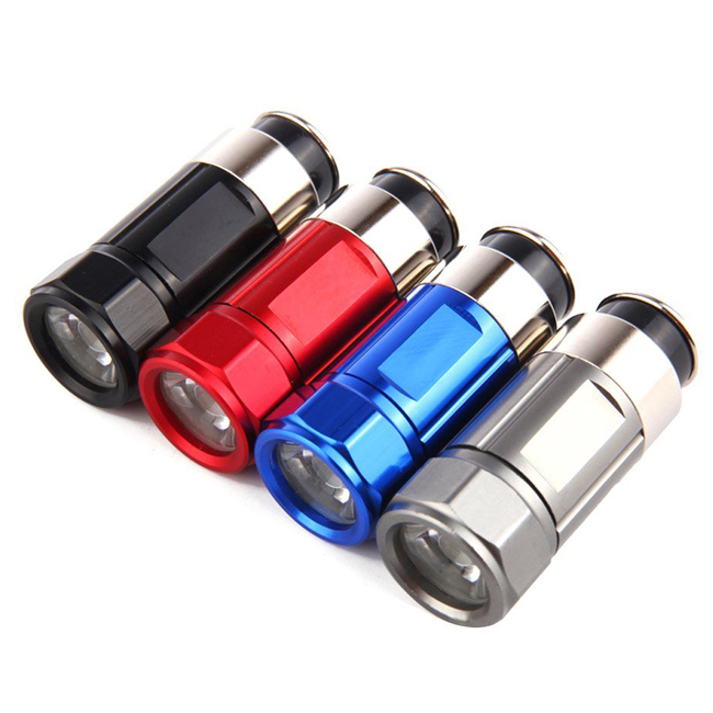 Factory Aluminum Portable Emergency Car Rechargeable Car Cigarette Lighter Charging Flashlight Mini LED Flashlight Car