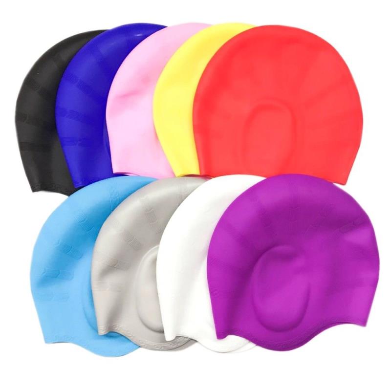 Waterproof silicone multicolor high elasticity swimming cap for men and women
