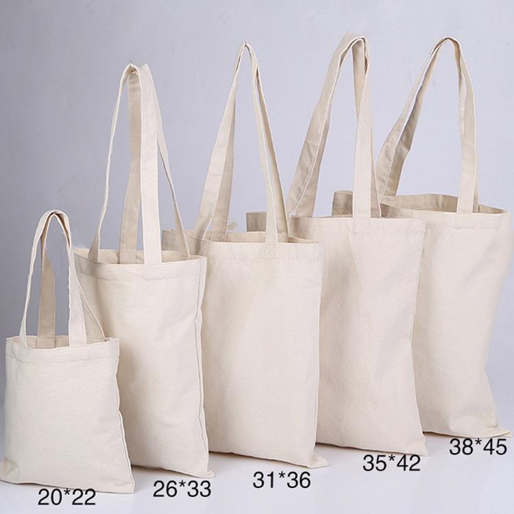 Eco Reusable Custom Cotton Canvas Tote Shopping Bags With Blank Printed