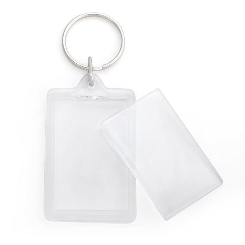 Promotional plastic acrylic rectangle keyring holder