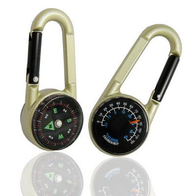 Outdoor zinc alloy hook compass for hiking /carabiner compass