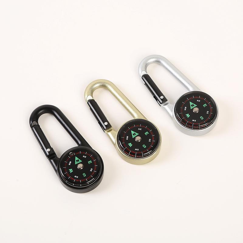 Mini carabiner metal compass