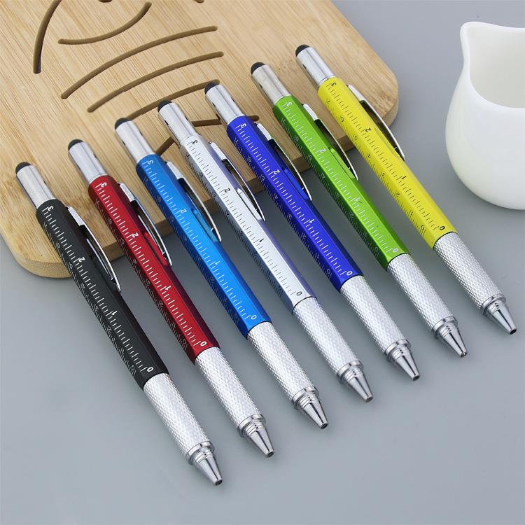 SIX IN ONE pen Multifunction tools ballpen Screwdriver level touch screen ballpoint