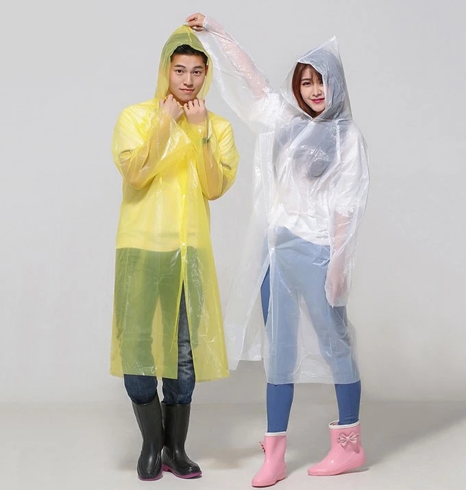 Wholesale PE transparent disposable raincoat