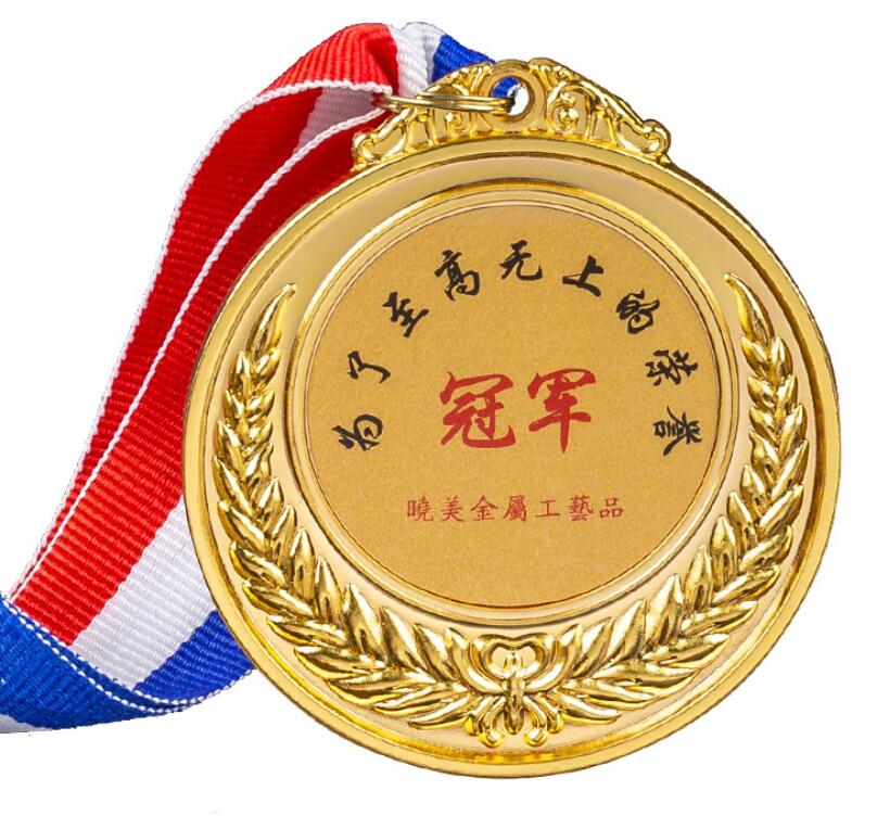 Wholesale Cheap Custom Design Zinc Alloy 3D Gold Medal Award with Ribbon