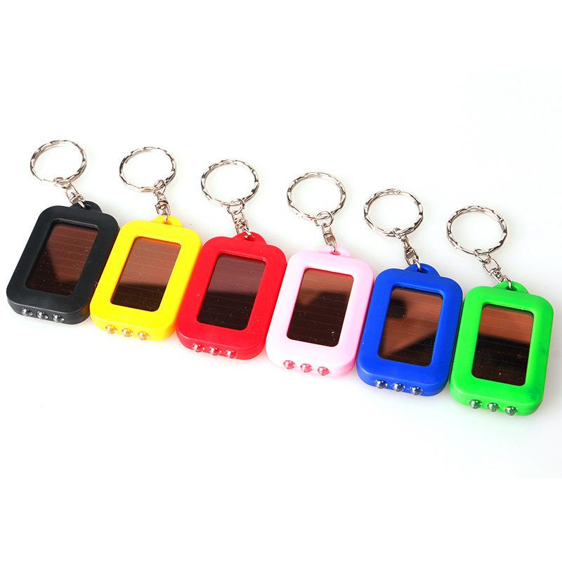 Promotional PVC LED Mini Flashlight Solar Keychain with Light