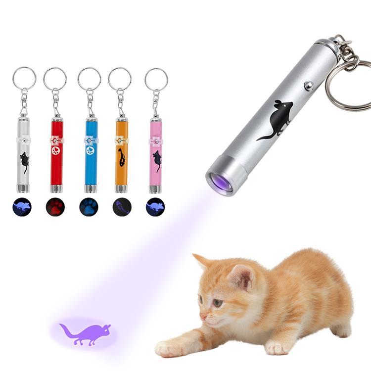 Portable Interactive LED Projection Training Pet Led Laser Pointer Cat Toy Light Pen With Mouse Shadow Playing