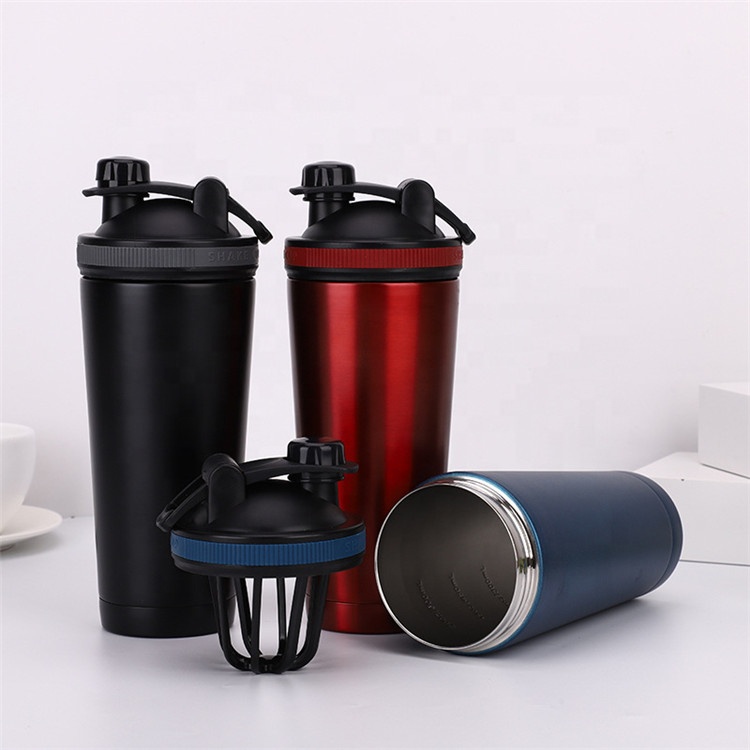 25 oz Gym Sports Stainless Steel Protein Shaker Bottle Metal Custom Wholesale Shaker double wall vacuum Shaker Bottle