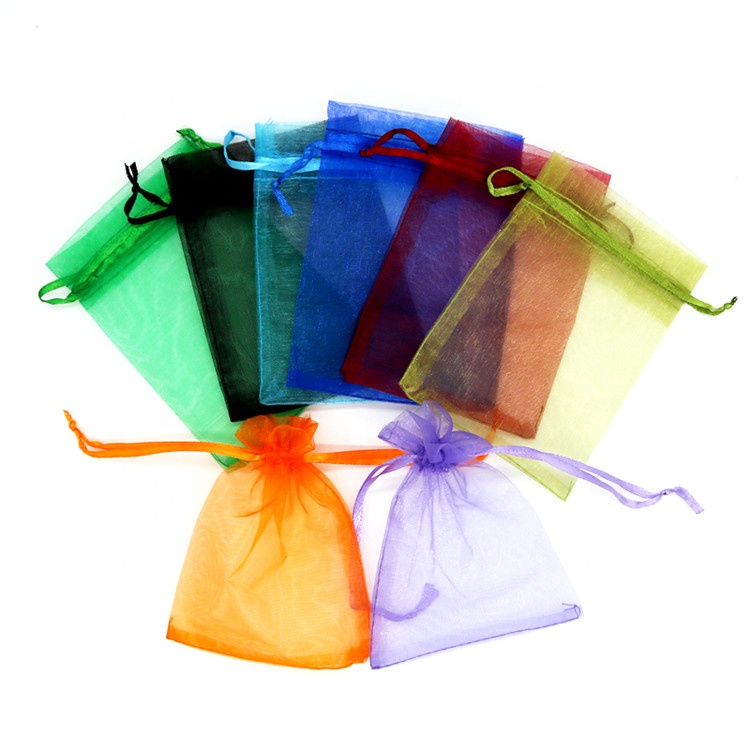 Small 9x12cm Organza Drawstring Gift Packing Bags Wedding Organza Pouch